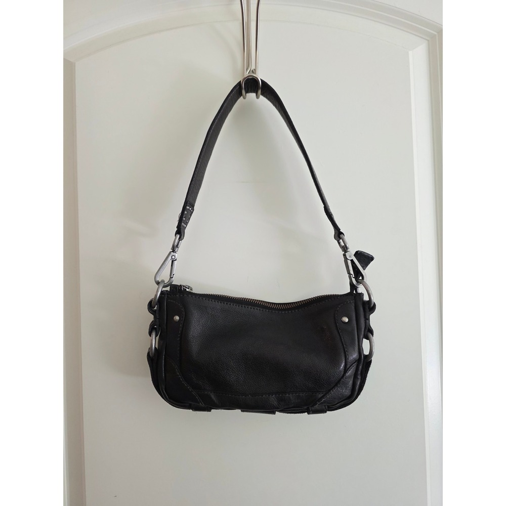 Free People We The Free Lillie Leather Shoulder Bag Black Baguette Y2K NWT - Picture 6 of 9